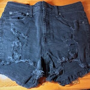 Aeropostale size 8- Black Distressed Jean Shorts
